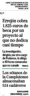 Errejón 1.825 € mes sin dar ni palo